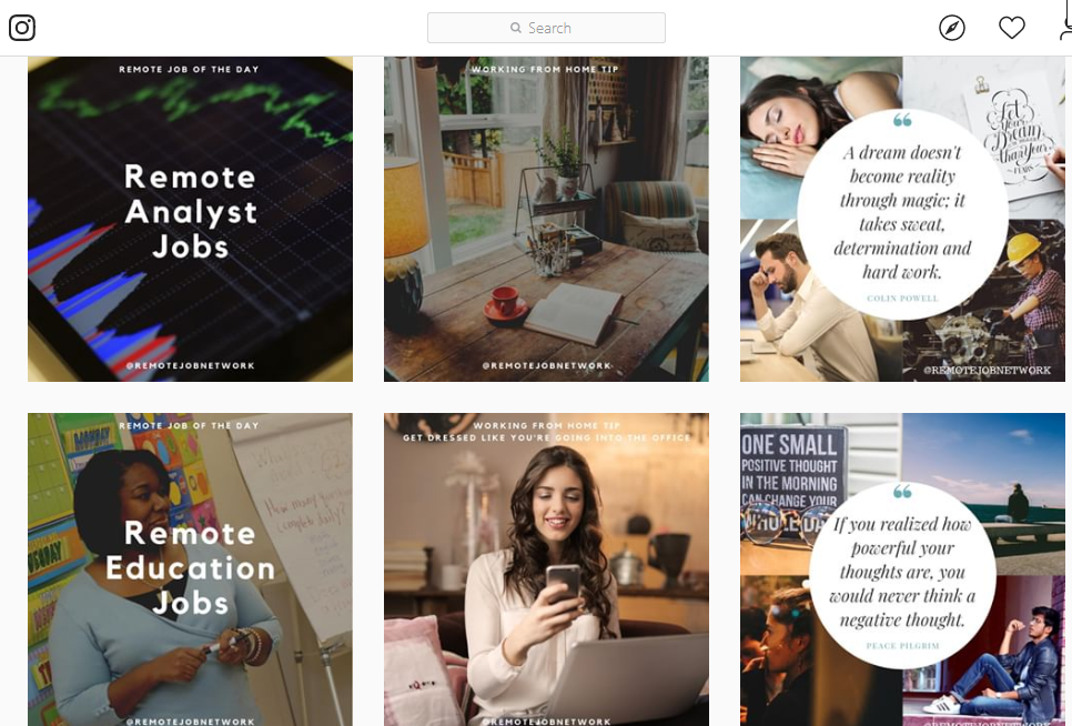 Remote Job Network Instagram